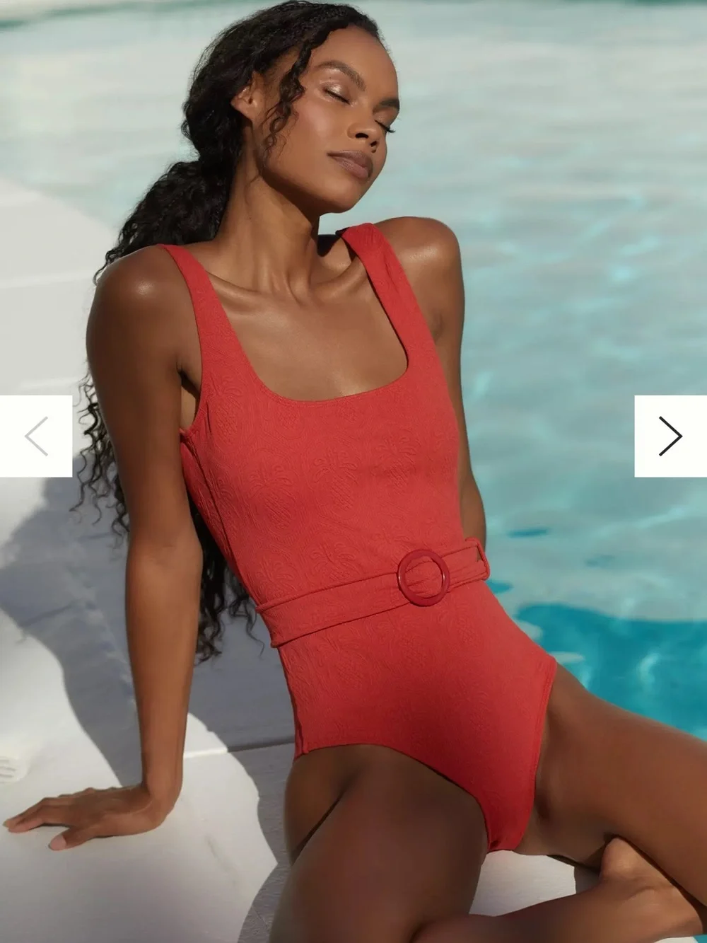 Farm Rio Matelasse Red One-Piece Swimsuit